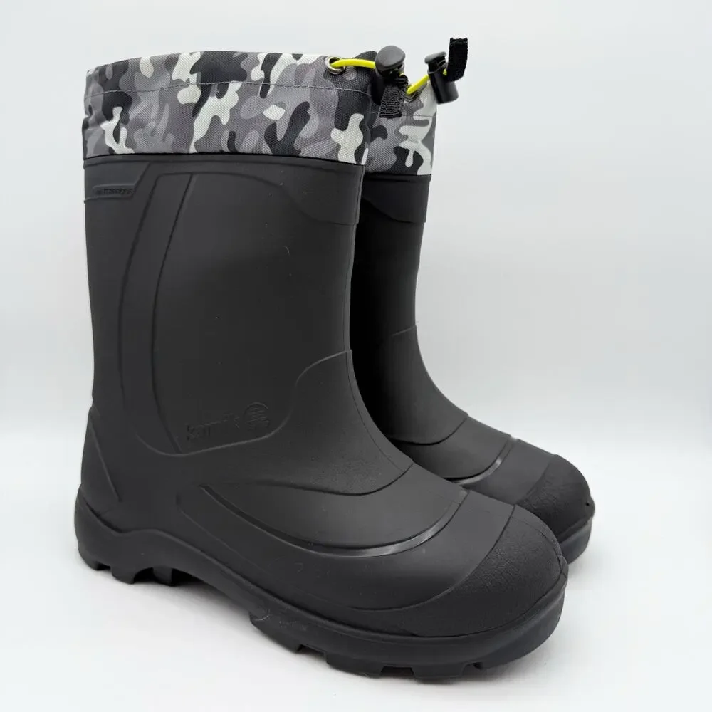 Kamik Kids Snobuster 2 Winter Boots US 6 EU 38 Grey Camo Waterproof NIB
